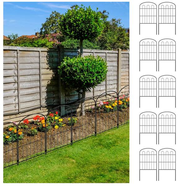 Oumilen 24 in. H x 30 ft. L, Decorative Garden Fence Panel, (19-Pieces ...