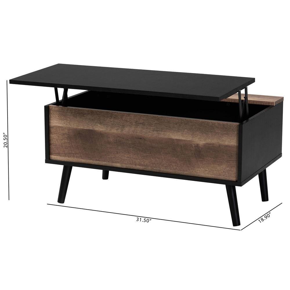Jensen Two-Tone Wood Lift-Top Coffee Table with Storage