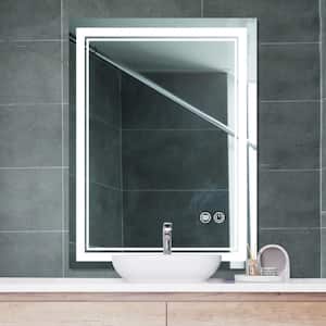 28 in. W x 36 in. H Large Rectangular Frameless Anti-Fog LED Lighted Wall Bathroom Vanity Mirror