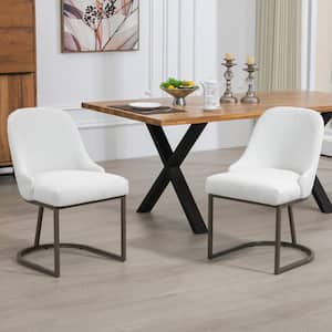 Ayane White Boucle Dining Chair 2-Included