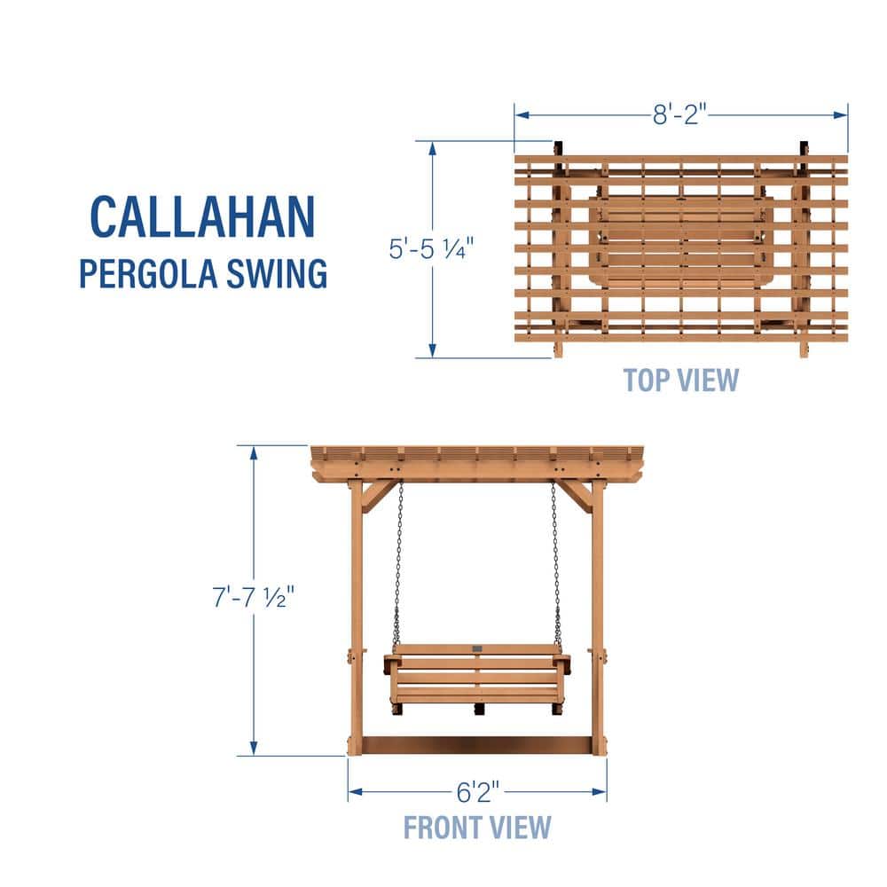 Cedar Double Seating Outdoor Pergola Swing Chair