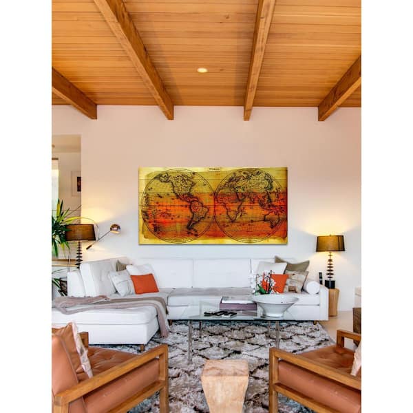 Unbranded 12 in. H x 24 in. W "Globe Trotting" by Parvez Taj Printed White Wood Wall Art