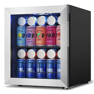 16.9 in. Single Zone 65-Cans Freestanding Compressor Beverage Cooler Refrigerator Fridge in Stainless Steel Frost Free