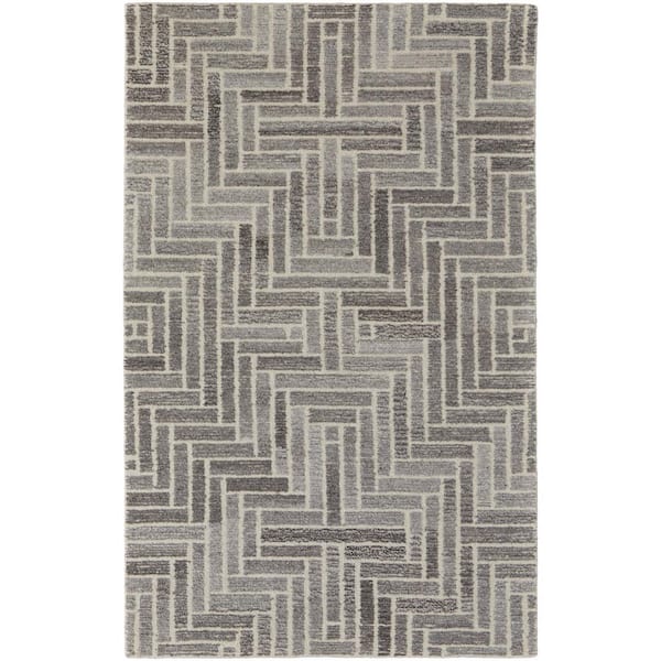 HomeRoots Tan and Gray 10 ft. x 14 ft. Geometric Area Rug