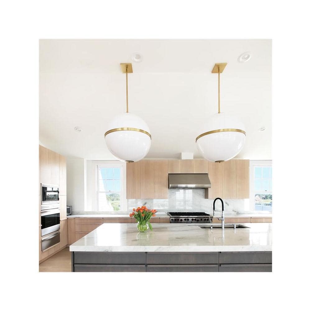Elegant Aged Brass Mini Chandelier with Crystal Accents and White Glass Shade