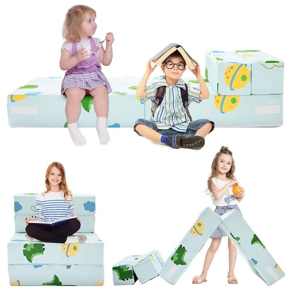 BOZTIY Folding Sofa Bed Floor Mattress For Kids, 3In1 Folding Mattress Kid Fold Up Sofa Futon Chair Bed