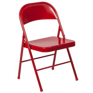 Red Metal Outdoor Safe Folding Chair