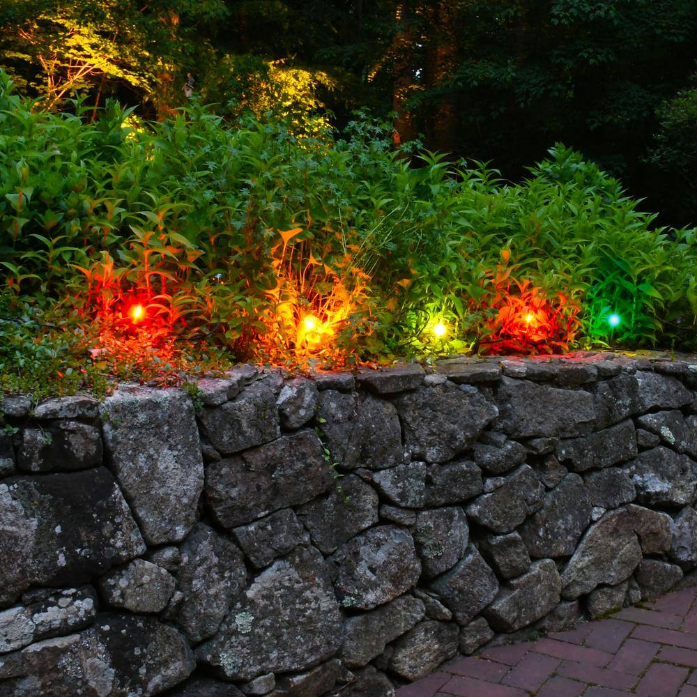 Solar Powered Multicolor LED Pathway Lights with Dusk to Dawn Sensor