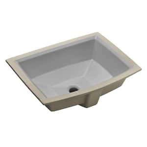 Archer 20 in. Vitreous China Undermount Bathroom Sink in Ice Grey with Overflow Drain