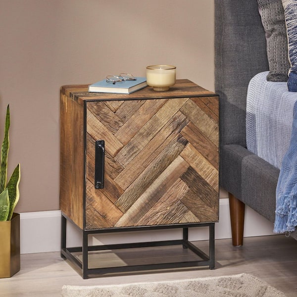 Natural no Drawer 17.5 in. W Nightstand