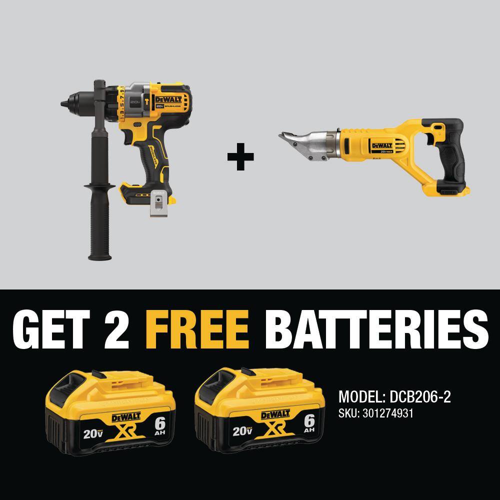 DEWALT 20V MAX Brushless Cordless 1/2 In. Hammer Drill/Driver And 20V ...