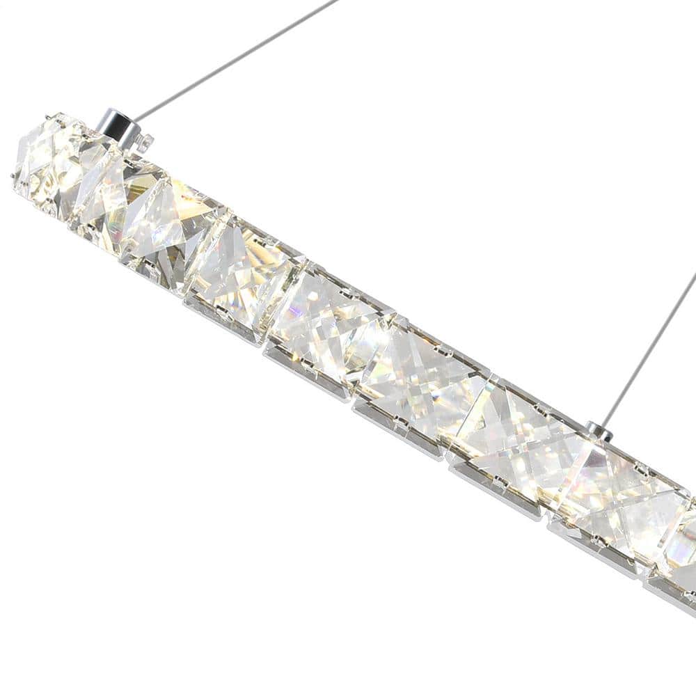 Elysian 24" Chrome and Crystal LED Halo Chandelier