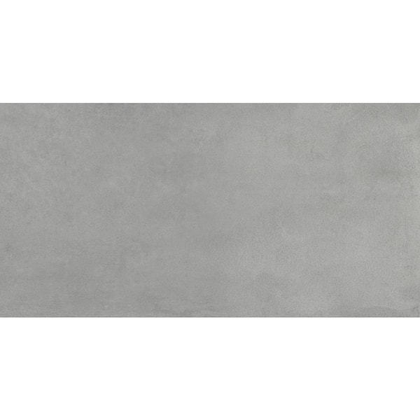 EMSER TILE BB Concrete Silver 23.5 in. x 47.09 in. Matte Concrete Look Porcelain Floor and Wall Tile (15.372 sq. ft./Case)