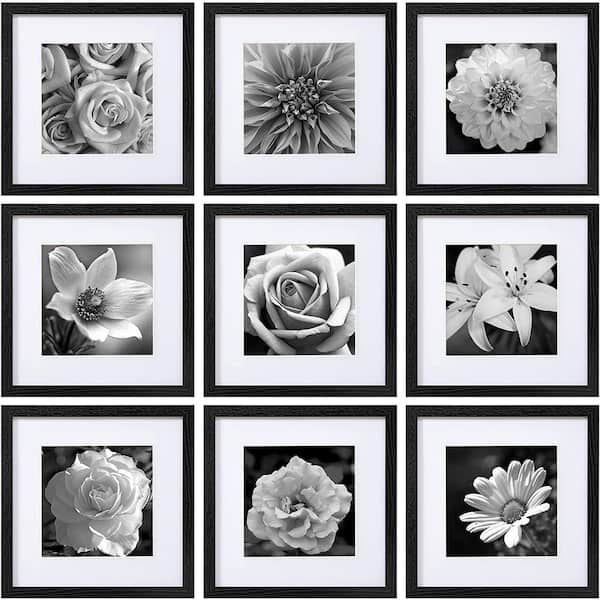 Cubilan 12 in. x 12 in. Black Picture Frames (Set of 9)
