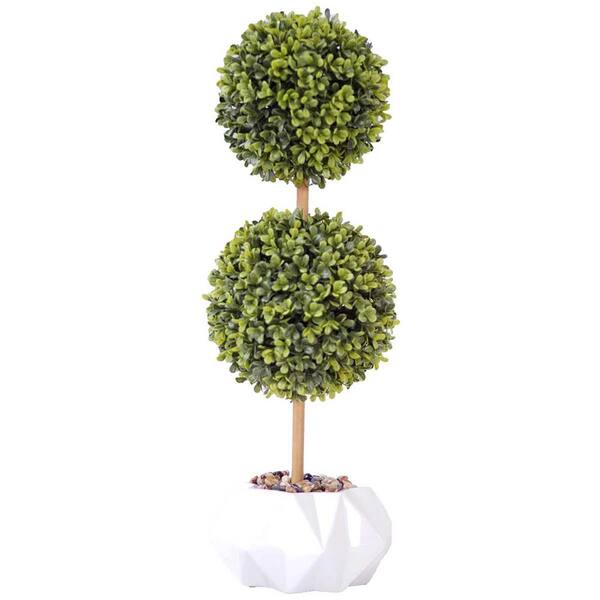 VINTAGE HOME 22 in. Tall Topiary Artificial Indoor/ Outdoor Faux Dcor in Ceramic Vase