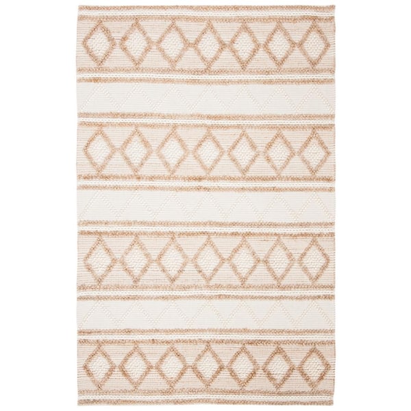 SAFAVIEH Natural Fiber Beige/Ivory 9 ft. x 12 ft. Tribal Diamonds Area Rug