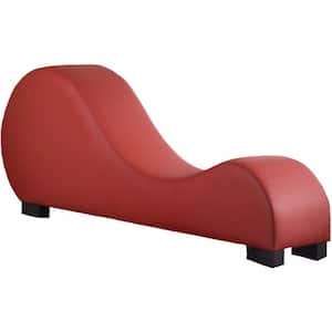 Red Faux Leather Chaise Lounge