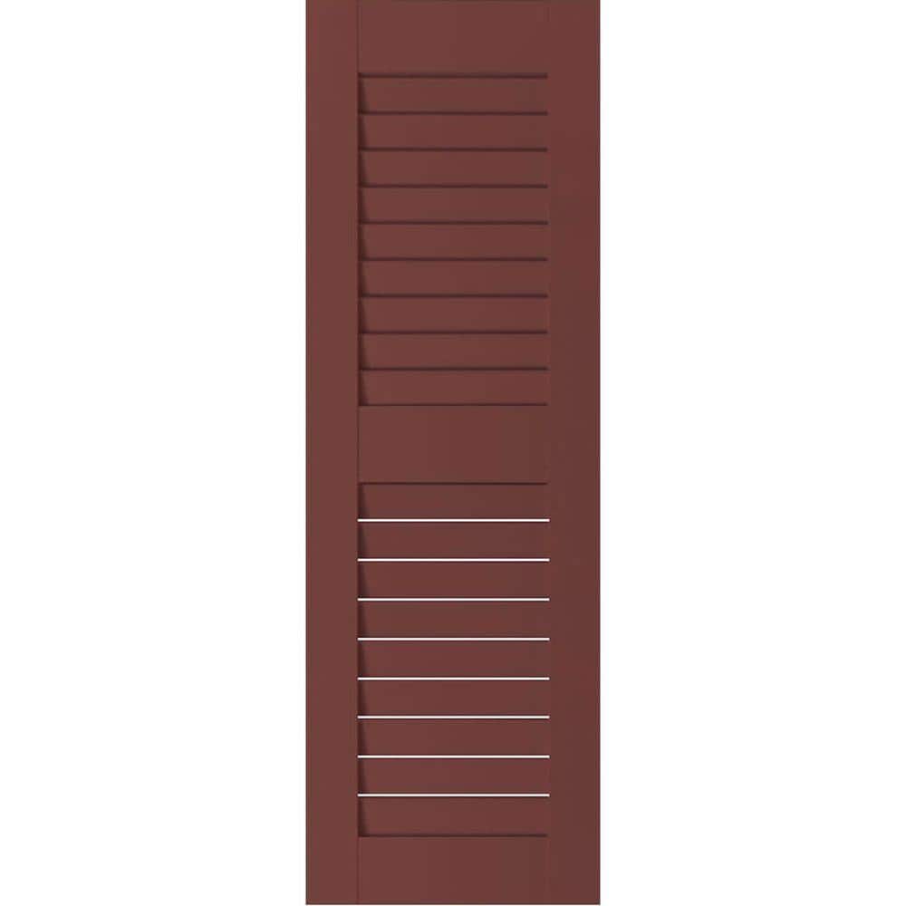 15 in. x 33 in. Exterior Real Wood Sapele Mahogany Louvered Shutters Pair Cottage Red price history on PriceWatchPro