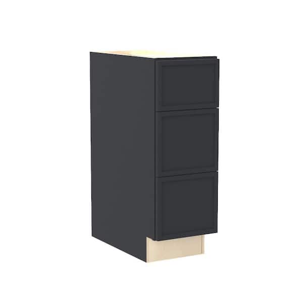 Franklin 12 in. W x 21 in. D x 34.5 in. H Assembled Plywood Drawer Base Bath Cabinet in Valiant Onyx with Soft Close