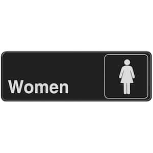 3 in. x 9 in. Plastic Women's Restroom Sign