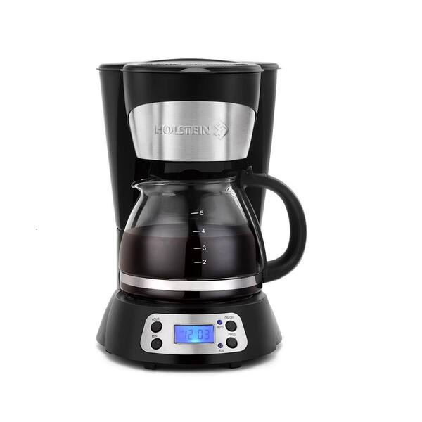 HOLSTEIN HOUSEWARES 5-Cup Black Digital Coffee Maker