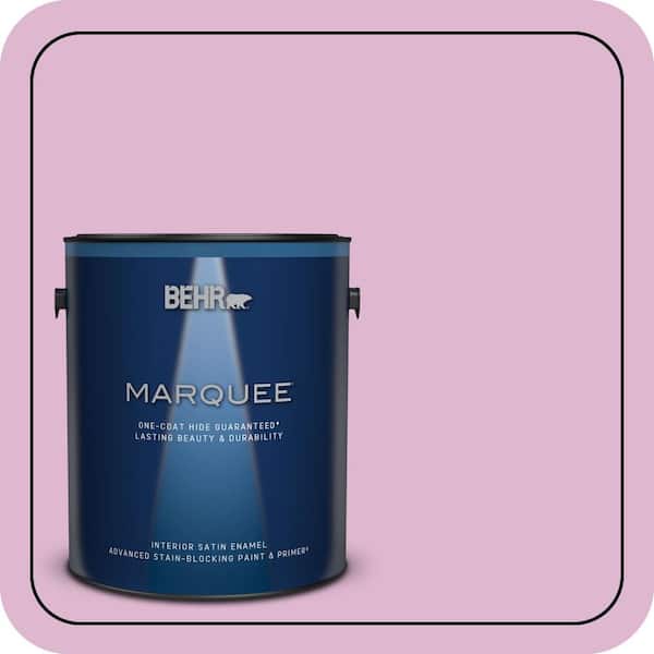BEHR MARQUEE 1 gal. #M120-3 Pink Wink Satin Enamel Interior Paint & Primer
