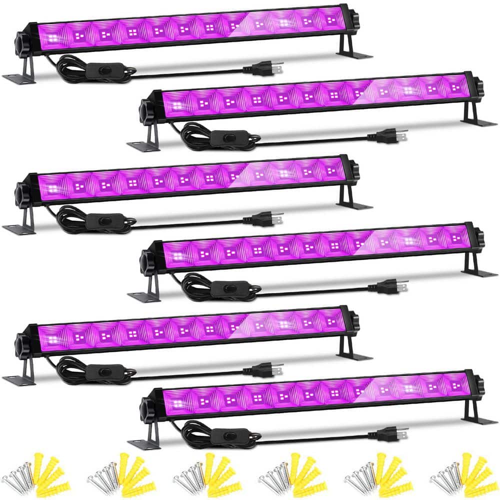 42W LED Bulb Black Light Bar Work Light with 6ft Cable+Switch+Plug for Glow Party Light Supply 6 Pack price history on PriceWatchPro