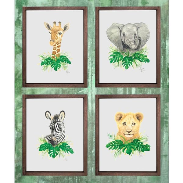 Unbranded "Safari Littles" Farmhouse Decorative Sign 13 in. x 19 in. (Set of 4)