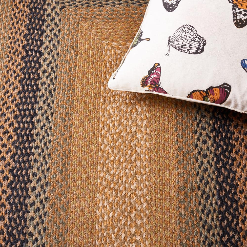 Natural Sage Beige Braided Reversible Handmade Area Rug 6' x 9'
