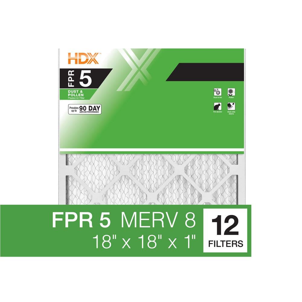 18 in. x 18 in. x 1 in. Standard Pleated Furnace Air Filter FPR 5, MERV 8 (12-Pack) price history on PriceWatchPro