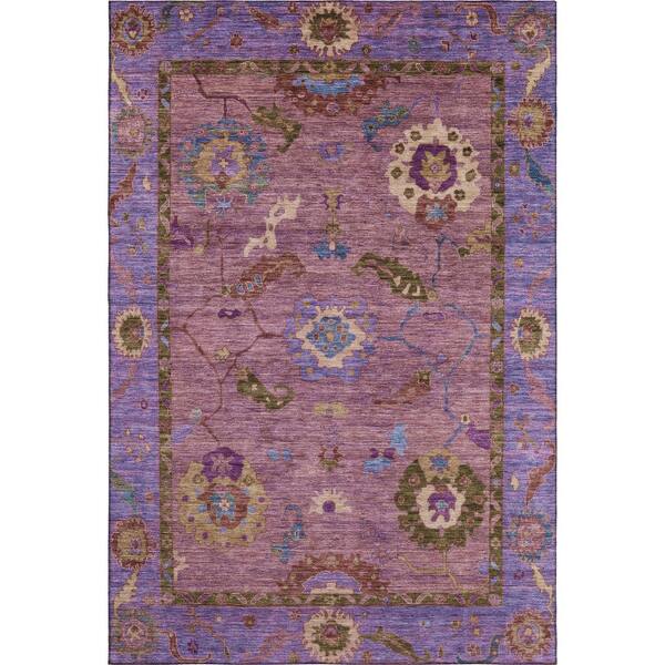 Mayfield Premium Machine Washable Abstract AMF2230 Pink 8 ft. x 10 ft. Area Rug