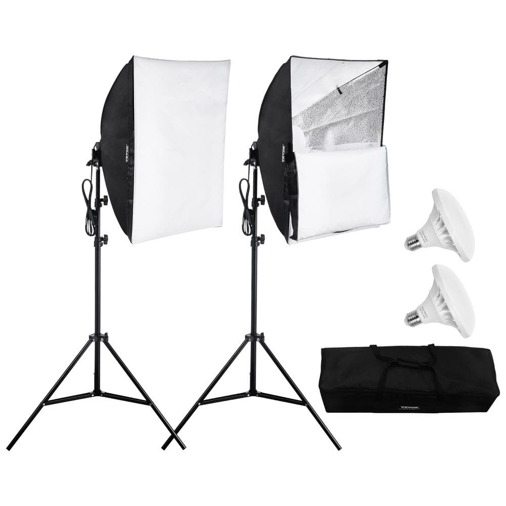VEVOR Soft Box Lighting Kit 24 in. x 24 in. with 30-Watt 5500K LED