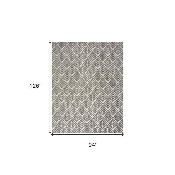 Charcoal 8 ft. x 11 ft. Woven Polypropylene Rectangle Indoor/Outdoor Area Rug