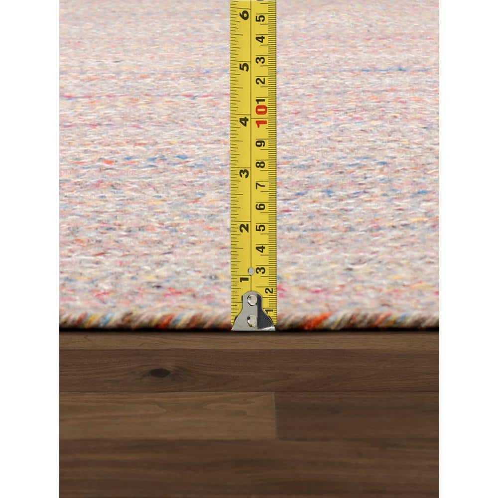 Lagos Round Multicolor Braided Synthetic Geometric Rug