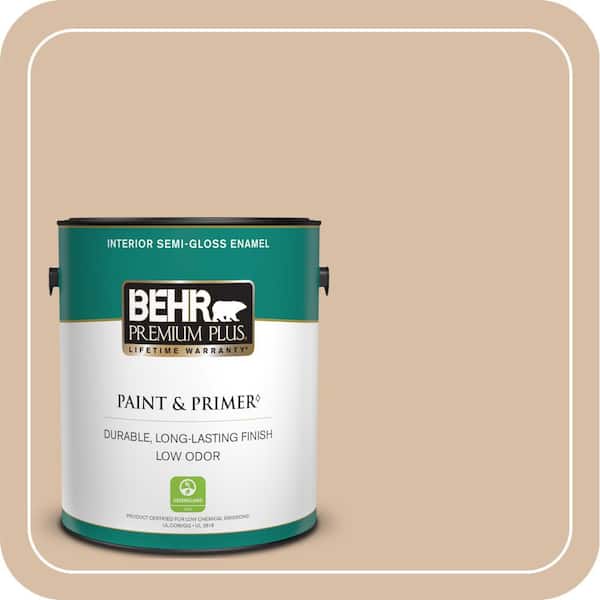 1 gal. #PPH-15 Nut Flavor Semi-Gloss Enamel Low Odor Interior Paint & Primer