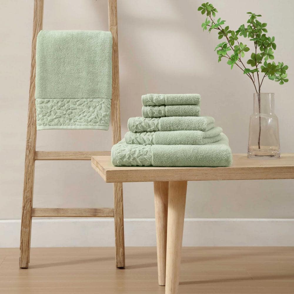 Sage Green Cotton 6-Piece Towel Set