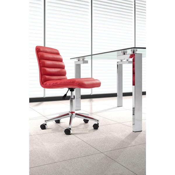 ZUO Admire Red Leatherette Office Chair