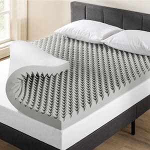 4 in. Twin Egg Crate Memory Foam Mattress Topper with Bamboo Charcoal Infusion