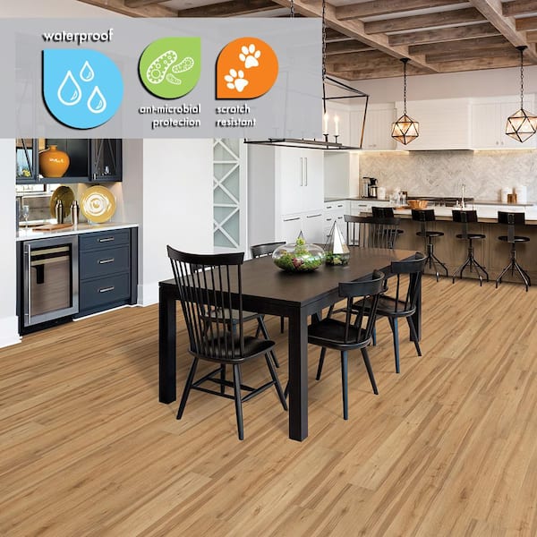 Glastonbury Grove Oak 22 MIL x 7.4 in. W x 59.5 in. L Waterproof Click Lock Luxury Vinyl Plank Flooring (21.5 sqft/case)