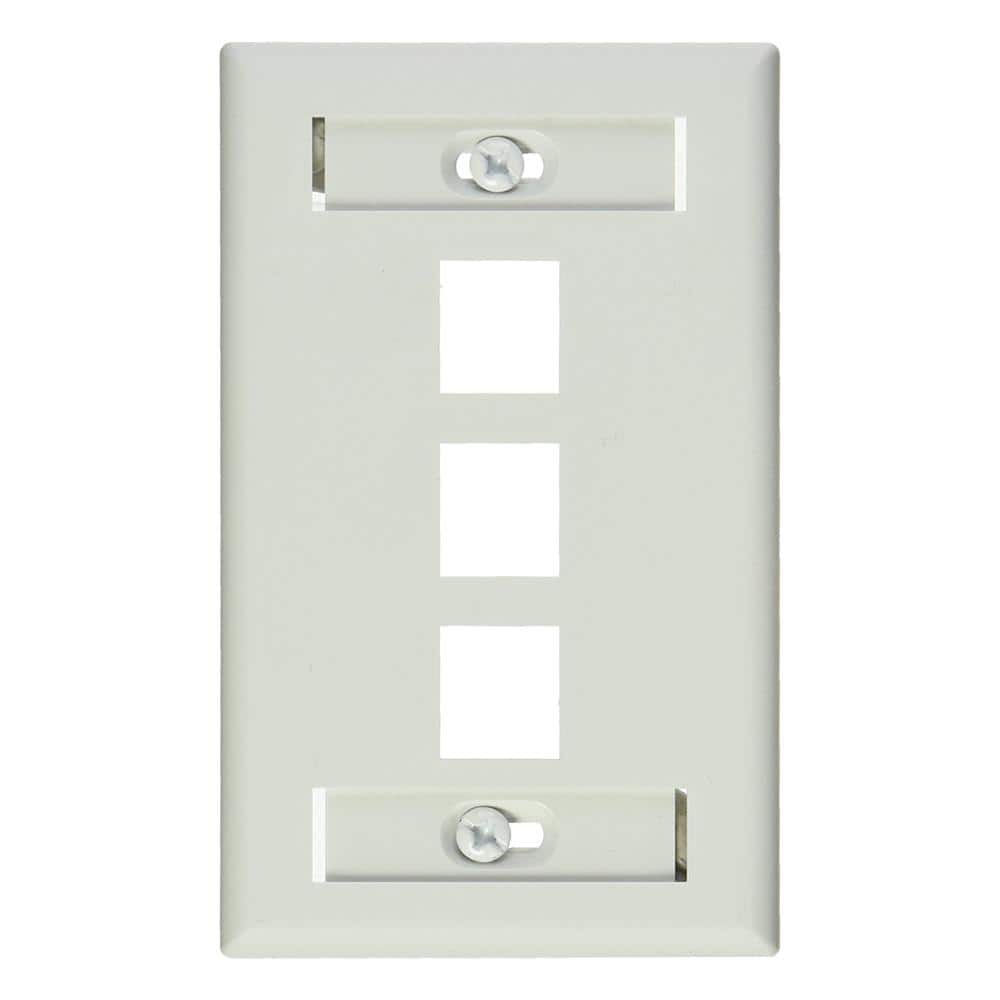 Leviton White 1Gang Audio/Video Wall Plate (1Pack) 420803WS The