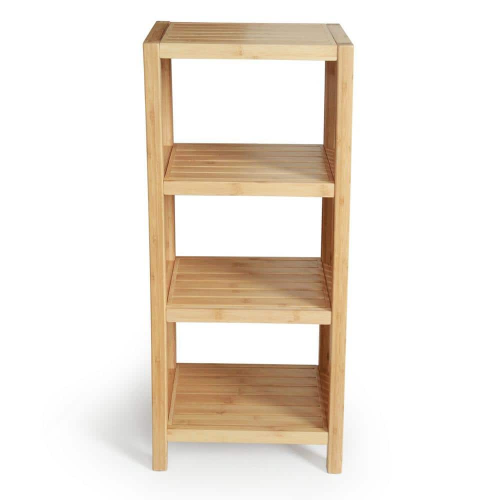 Natural Bamboo 4-Tier Freestanding Storage Shelf
