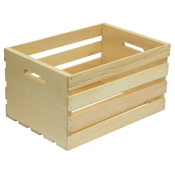 Crates & Pallet Crates and Pallet 18 in. x 12.5 in. x 9.5 in. Large Wood  Crate 94565 - The Home Depot