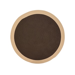 Dolce Bordered Toasted Brown 55 in. x 55 in. Polypropylene Door Mat