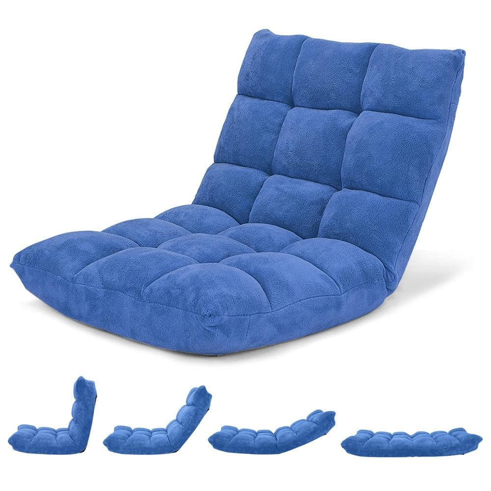 14-Position Floor Chair 60D Sponge Memory Foam 99°-180° Meditation Yoga Practice Back Support Alloy Steel 41.5 x 22.5 x