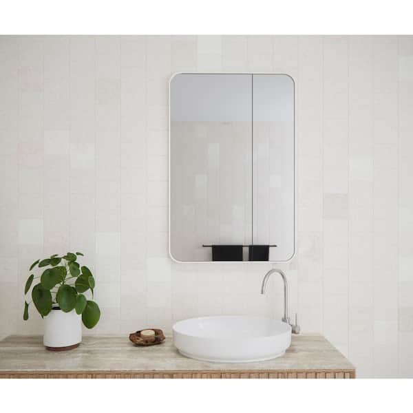 Calla 24 in. W x 36 in. H x 5 in. D White Recessed Medicine Cabinet with Mirror