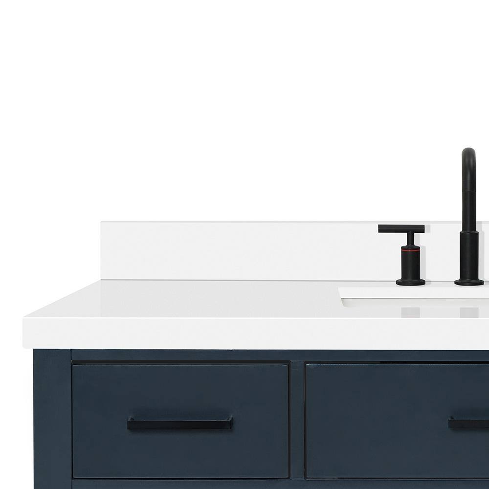 Midnight Blue 49" Freestanding Single Vanity with White Quartz Top