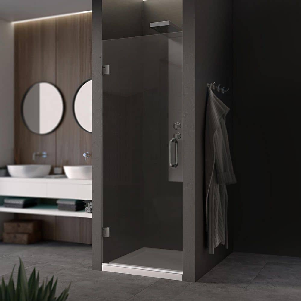 30" x 72" Frameless Clear Glass Shower Door with Brushed Nickel Hardware