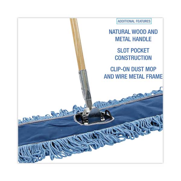 Ultra-Slim Cleaning Brush with Long Handle, 600 mm, Medium, Blue