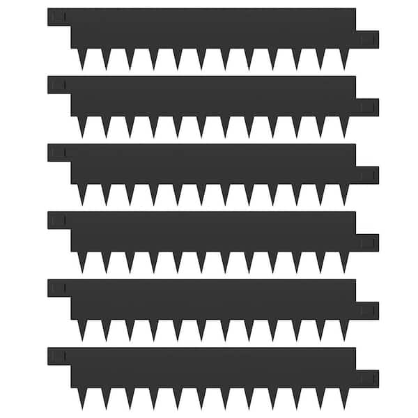 40 in. L x 10 in. H x 0.1 in. W Black Steel Strips 6-Pack Landscape Edging Borders Hammer-in Edging Border Garden Fence