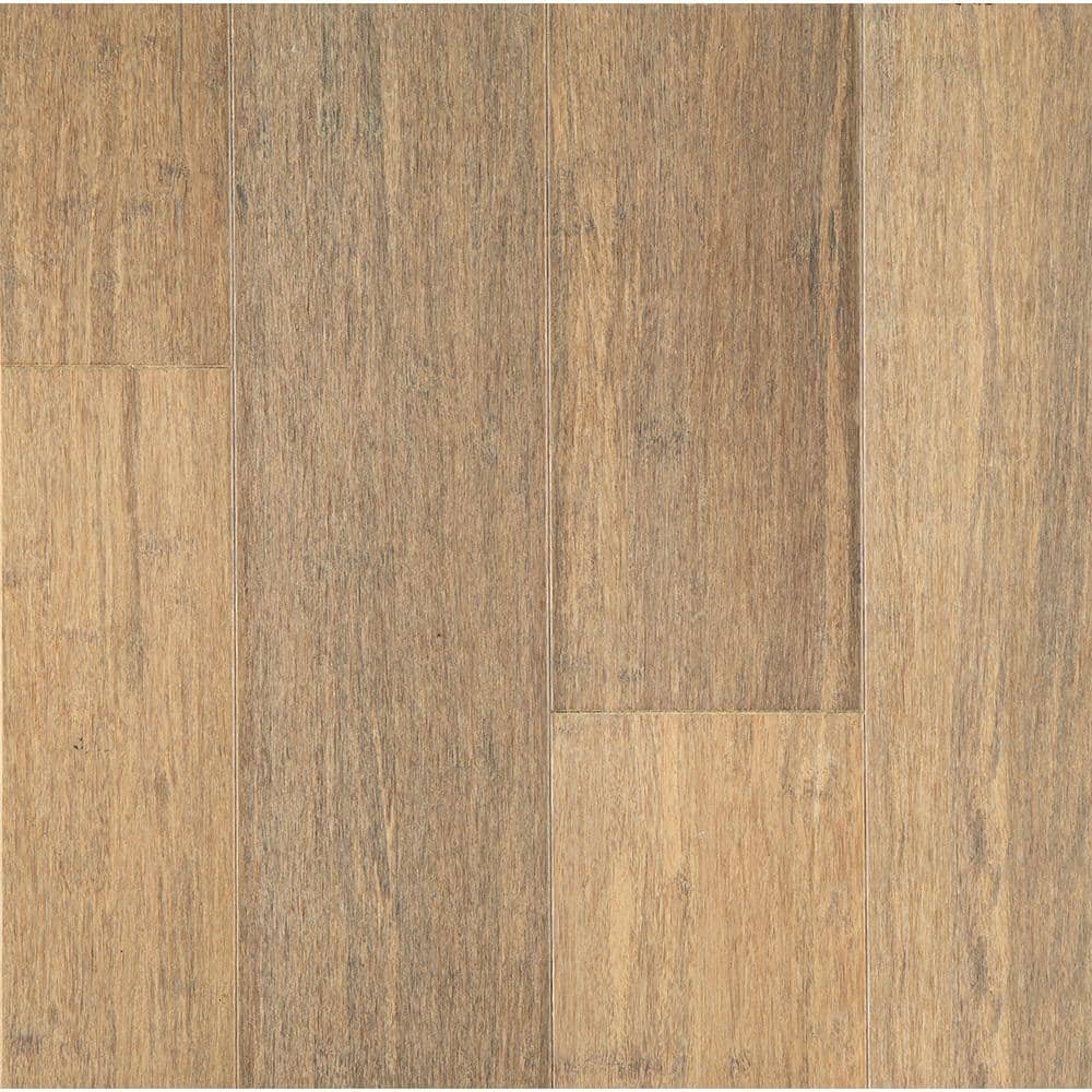 OptiWood Sandstone 1/4 in. T x 5.1 in. W Hand Scraped Engineered Bamboo Flooring (11.6 sqft/case), Light -  611010